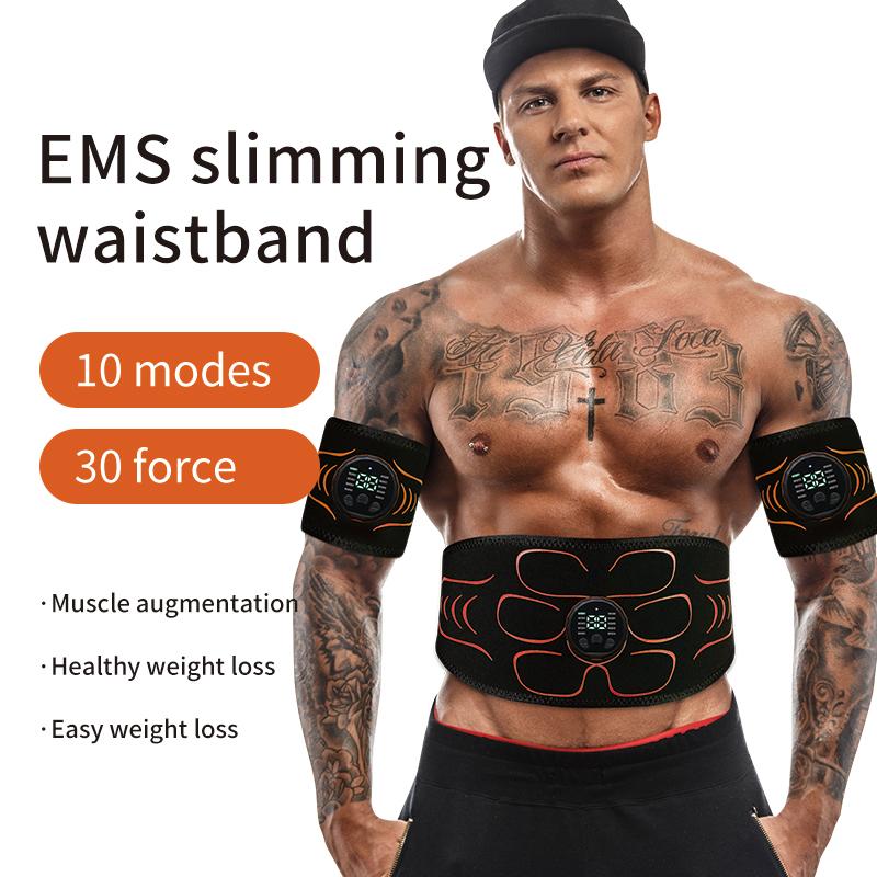 Abdominal Toning Belt EMS Muscle Stimulator Abs Trainer Muscle Toner USB Charge Body Shaping Lose Weight Fat Burn Fitness Unisex