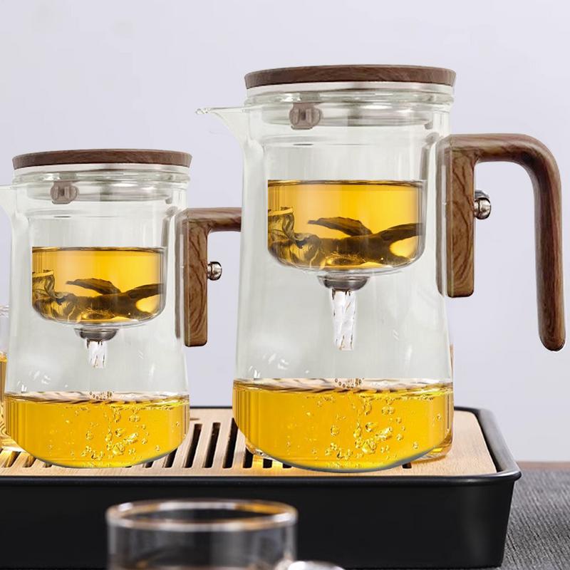 Glass Tea Pot Kettle Infuser 520ML/720ML Teapot Water Separation Inner Magnet One Click Magnetic Switches Tea Filtration Cup Set