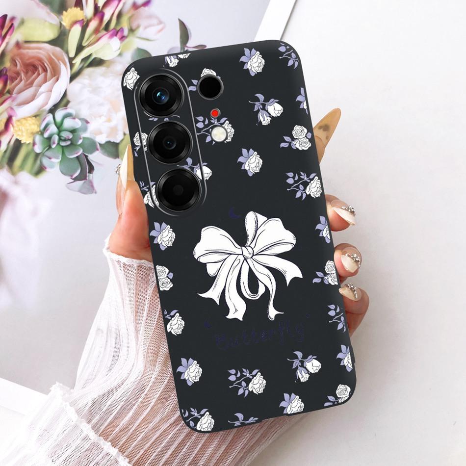 For Tecno Camon 50 4G CN5 Cute Flower Butterfly Cat Painted Case For Tecno Camon50 4G Black Silicone Soft Phone Cases