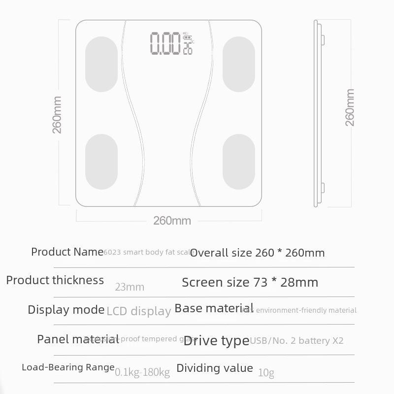 Умные USB Перезаряжаемые Весы для Веса и Жира для Домашнего Использования