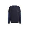 Round Neck Striped Letter Print Pullover Sweatshirt Men Sweatshirt Dark-Blue HM2680