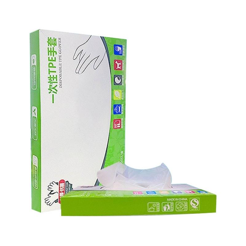 100Pcs Disposable Gloves Food Grade Catering Barbecue Thickened Oil-proof Hairdressing Cleaning Gloves TPE Material for Kitchen