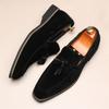 Модные высококачественные лоферы с кисточками, новая мужская обувь с острым носком из замшевой кожи, мужская дизайнерская формальная обувь для свадьбы, выпускного вечера, вечеринки по случаю возвращения домой