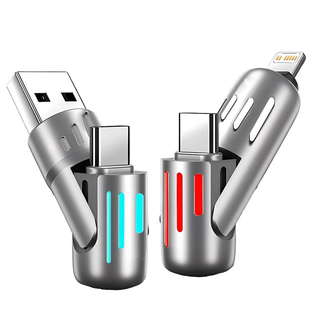 Функциональный кабель 4 в 1, 240 Вт, супербыстрая зарядка, USB Type-C, жидкий силикон, алюминиевый сплав, для iPhone Huawei Samsung Xiaomi
