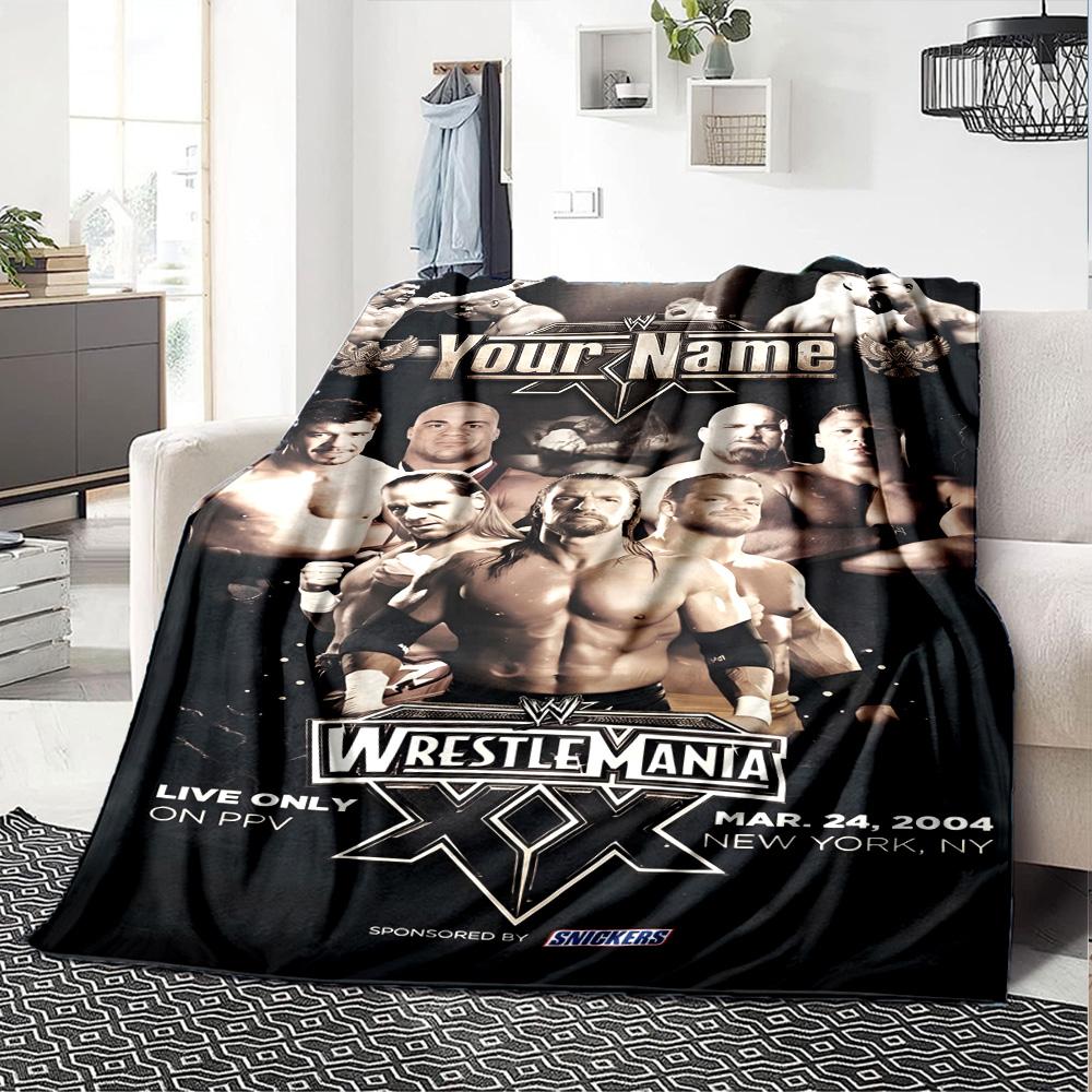 Wrestlemania Customize Your Name Blanket Throw Personalized Blanket Warmthful Decor Throw For Office Couch Livingroom Sofa Ideal for All Seasons