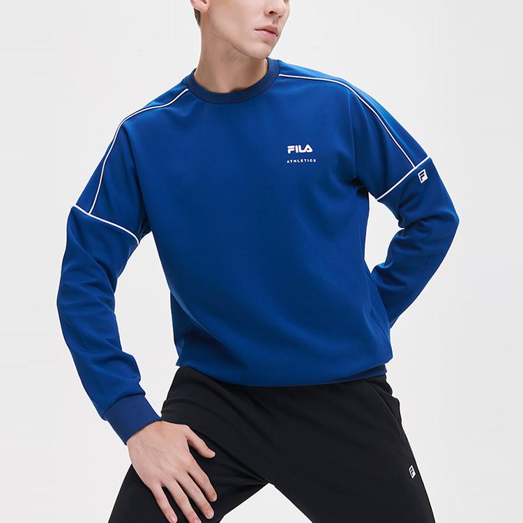 Fila Спортивное худи с принтом букв легкой атлетики для мужчин, худи, галактически-синий A11M131222FNV