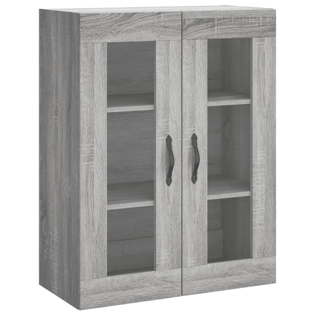 Vidaxl Witrynka Szary Dąb Sonoma 69,5X34X180Cm Materiał Drewnopochodny