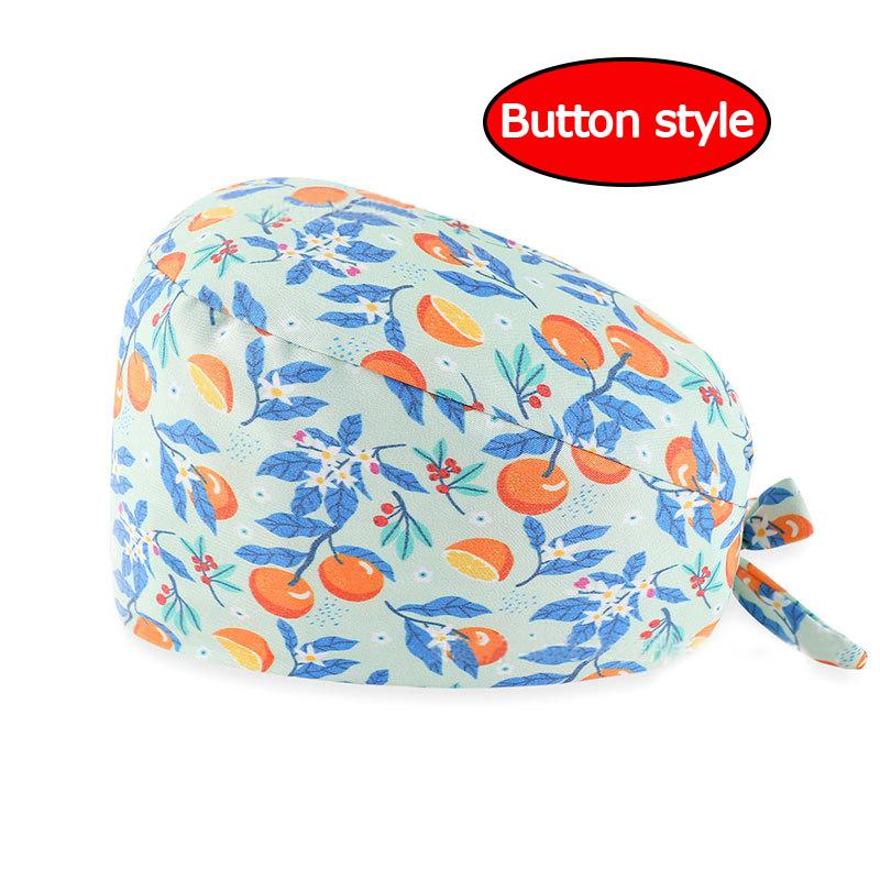 Унисекс Регулируемая завязка Хирургическая шапочка для операционной, хлопковая шапочка для медсестры с принтом, пылезащитная рабочая шапочка