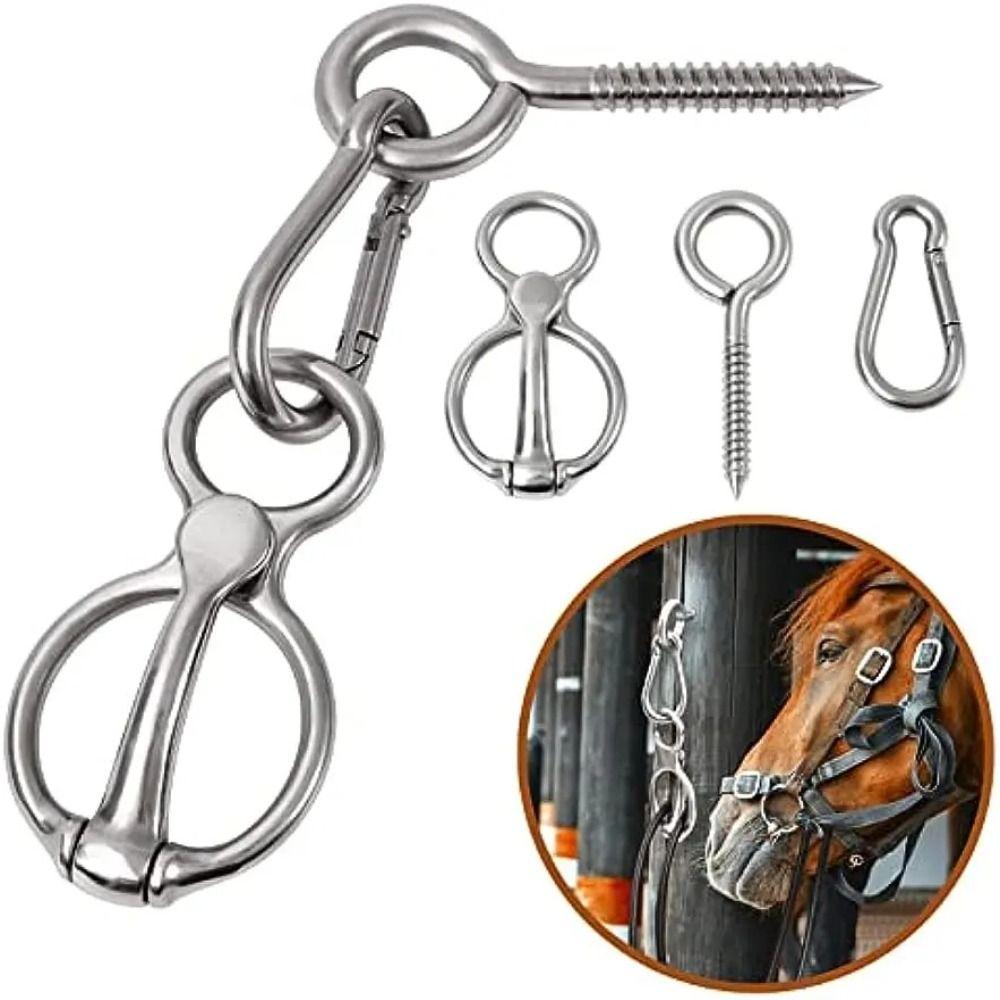 Quick Snap Horse Trailer Ties Silver Horse Rigging Equipment Horse Tie Ring Tack Needs