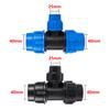 20/25/32/40/50mm PE Pipe Tee Reducer Hose Connector Fit Garden Irrigation Hose Fittings Plastic Diverter
