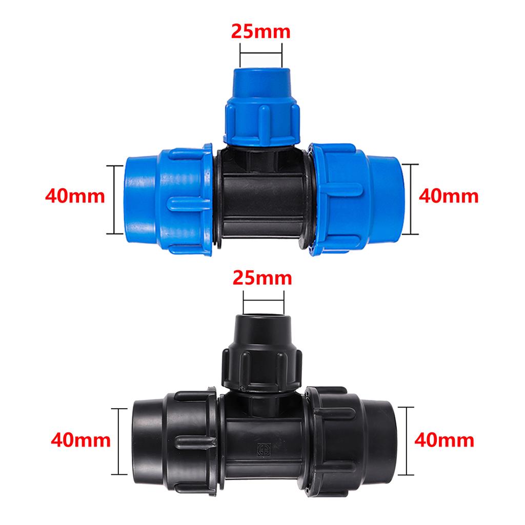 20/25/32/40/50mm PE Pipe Tee Reducer Hose Connector Fit Garden Irrigation Hose Fittings Plastic Diverter
