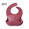 Comfortable Bibs for Sensitive Skin Silicone Baby Bib, Waterproof Soft Adjustable Feeding Durable Stain Resistant Large Pocket Food Catch Bib
