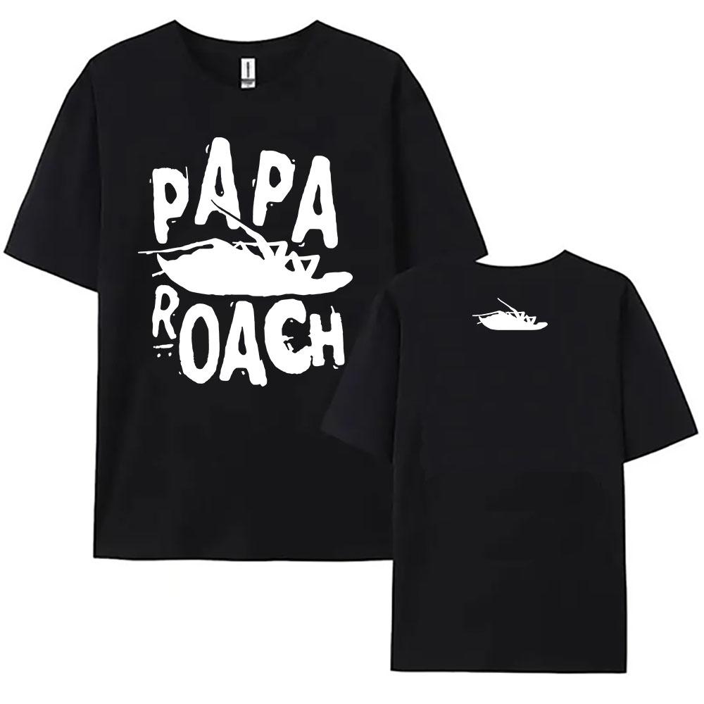 Хлопковые летние футболки PAPA ROACH Heavy Metal Группа Футболки Графическая одежда для женщин Короткий рукав Унисекс Уличная одежда Круглый вырез Женский топ