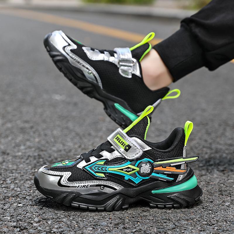 Модная детская спортивная обувь для мальчиков, осенние дышащие кроссовки, легкие кроссовки для бега в школе, повседневная летняя обувь для ходьбы