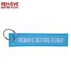 Remove Before Flight 3pcs/set Sky Blue Embroidery Key Fobs Chains Keychains Aviation Gifts