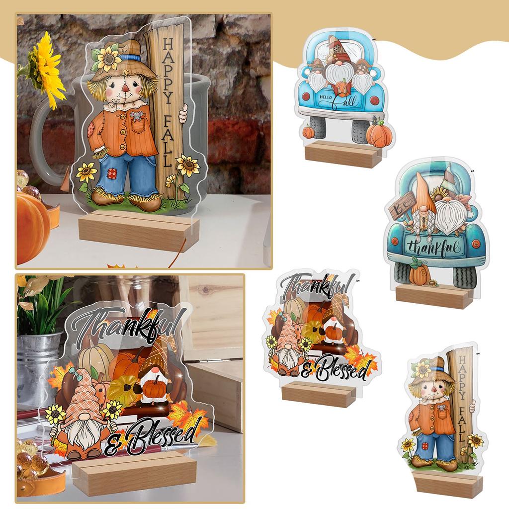 Thanksgiving Table Centerpieces Signs For Fall Decorations, Autumn Happy Thanks Gnomes For Fall Home Party Indoor Decor