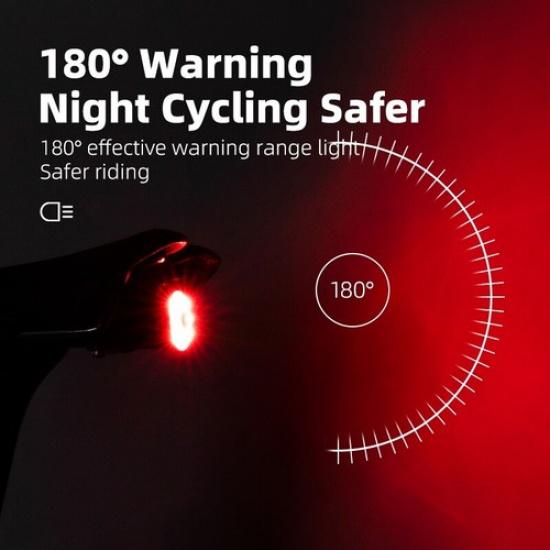 ROCKBROS Bike Smart Auto Brake Sensing Light LED Cycling Taillight Rear Light