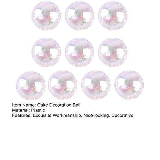 10Pcs Cake Decoration Ball Transparent Christmas Tree Wedding Party Cake Decorating Ball Bakery Supplies