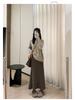 Women's High-Waisted Mermaid Midi Skirt: Draped, Slimming, A-Line, Hip-Hugging, Versatile for Autumn and Winter