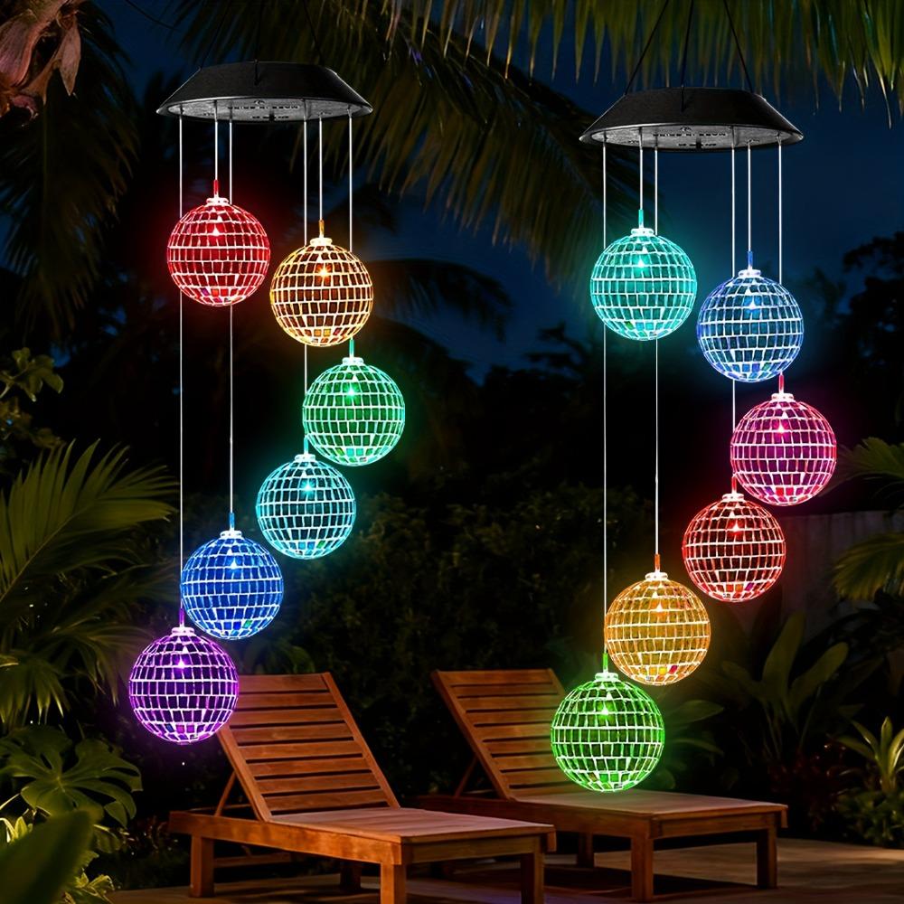 Decoration Mosaic Ball Wind Chime Lights IP65 Solar Decorative Lamp Hanging Solar Lamp Windows