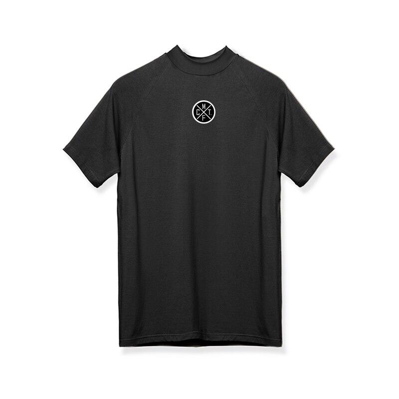 Muscleguys Летняя легкая удобная футболка мужская эластичная спортивная фитнес с коротким рукавом