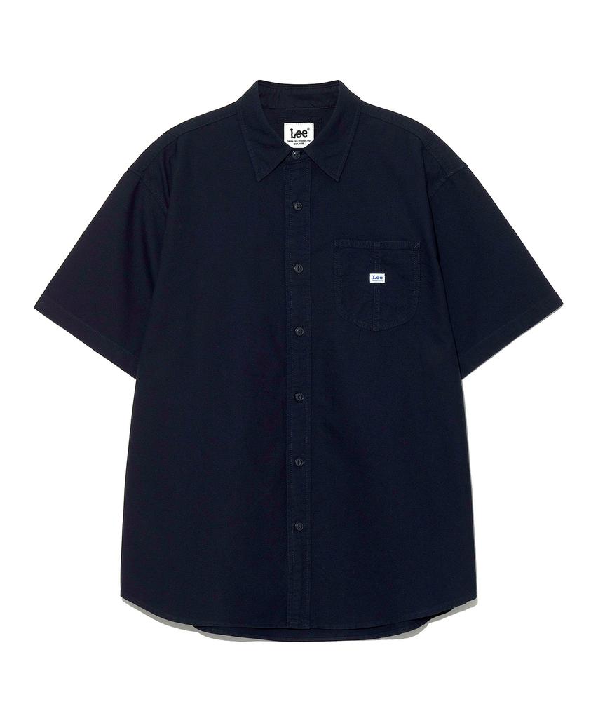 LEE Rocco Pocket Oxford Short Sleeve Shirt Navy