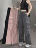Women's High-Waist Gray Wide-Leg Casual Sports Pants - Spring/Autumn 2023 Collection