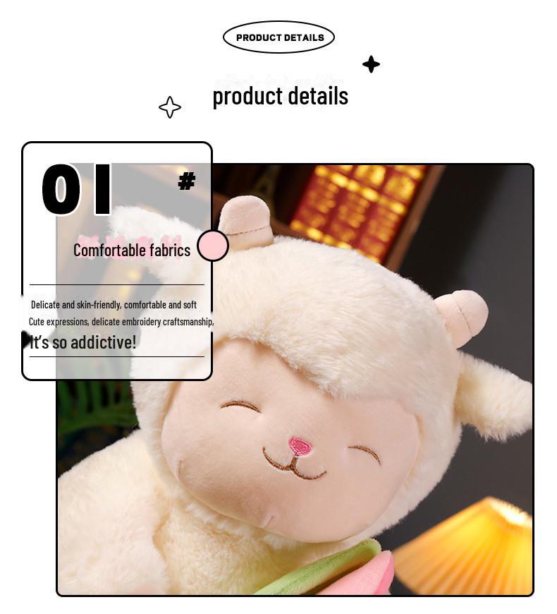 Целебная плюшевая кукла Tulip Sheep Meow Sakura из шерсти - Теплый белый ягненок