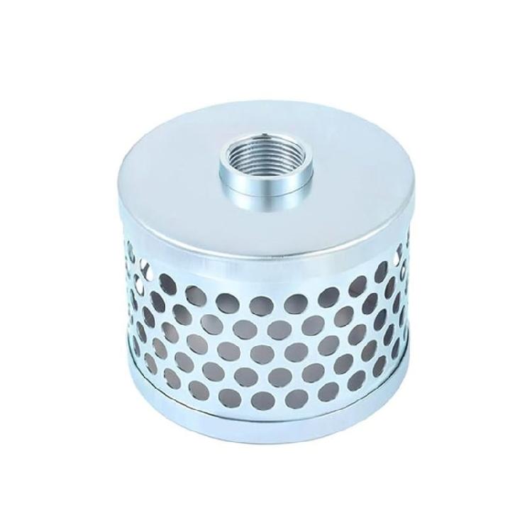 Pump Suction Filter Basket With NPT Female Thread Carbon Plated Steel Mesh Block Debris Effectively for Solids Reduction