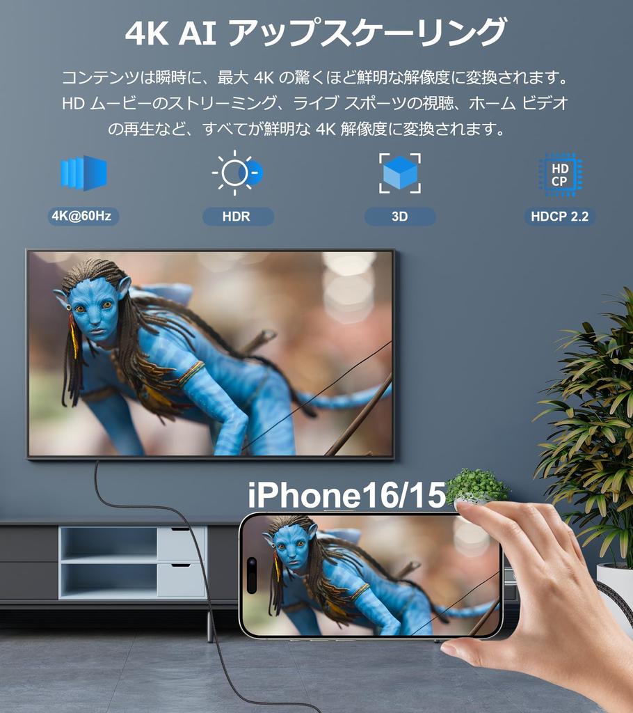 Кабель-преобразователь USB Type C в HDMI 2 м Видео UHD Кабель Type C в HDMI Совместим с Thunderbolt для Pro Max Galaxy Дом Работа Конференция ТВ Проектор