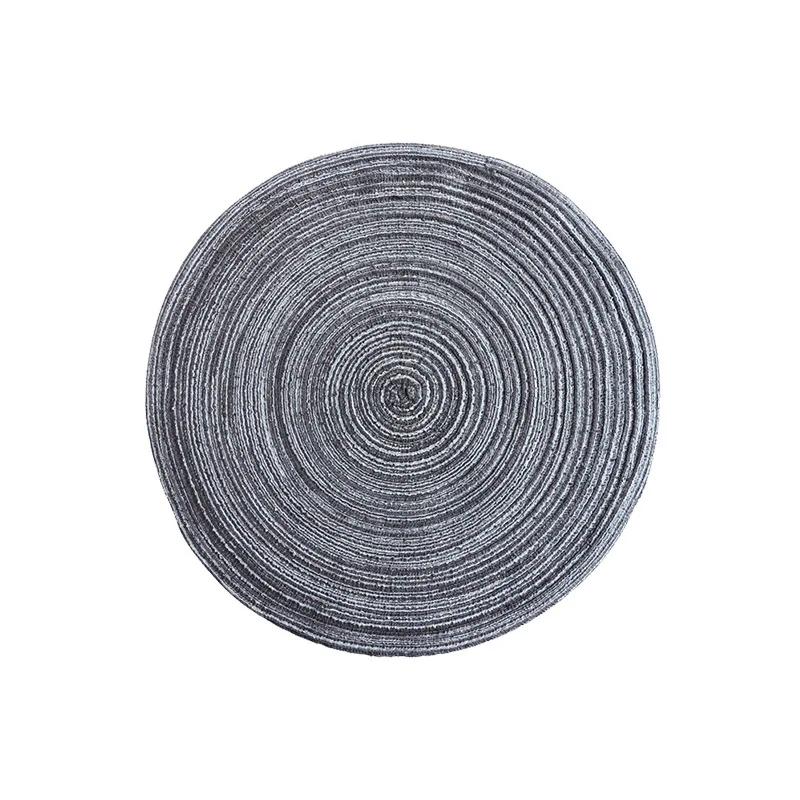 Nordic Style Cotton Yarn Dinner Placemat Round Ramie Woven Cup Mat Heat Insulation Plate Mat Anti-scald Non-Slip Coaster Cup Mat
