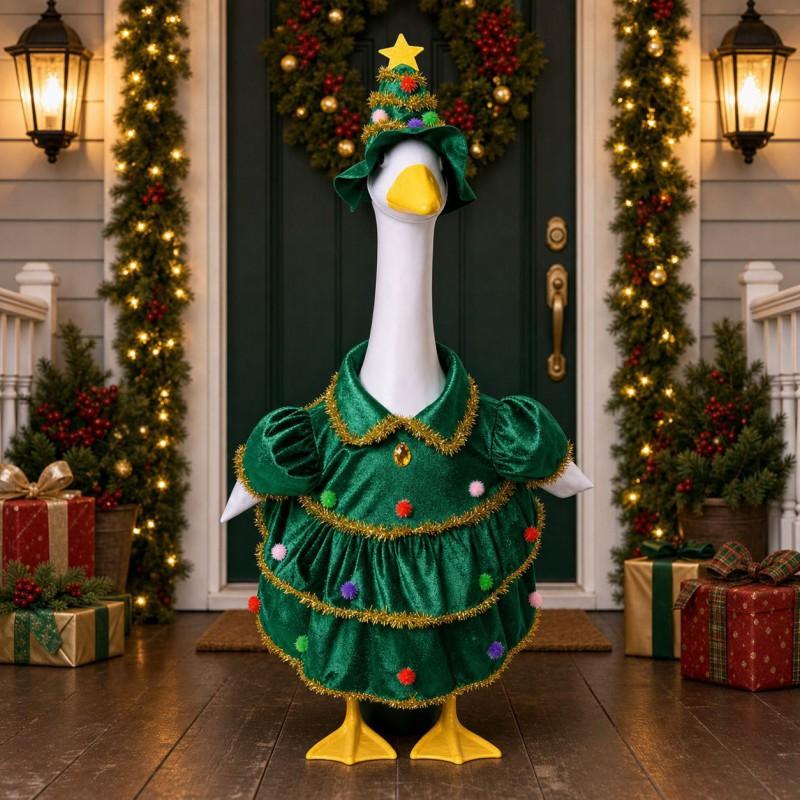23 Inch Christmas Goose Costume Hat Clothes Set Pet Festive Party