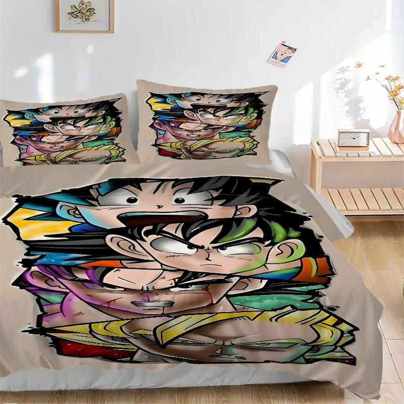 3pcs Dragon Ball Z Duvet Cover Set, 1 Duvet Cover + 2 Pillowcases (No Insert), High-Definition Print, Home & Dorm Set yy251208075