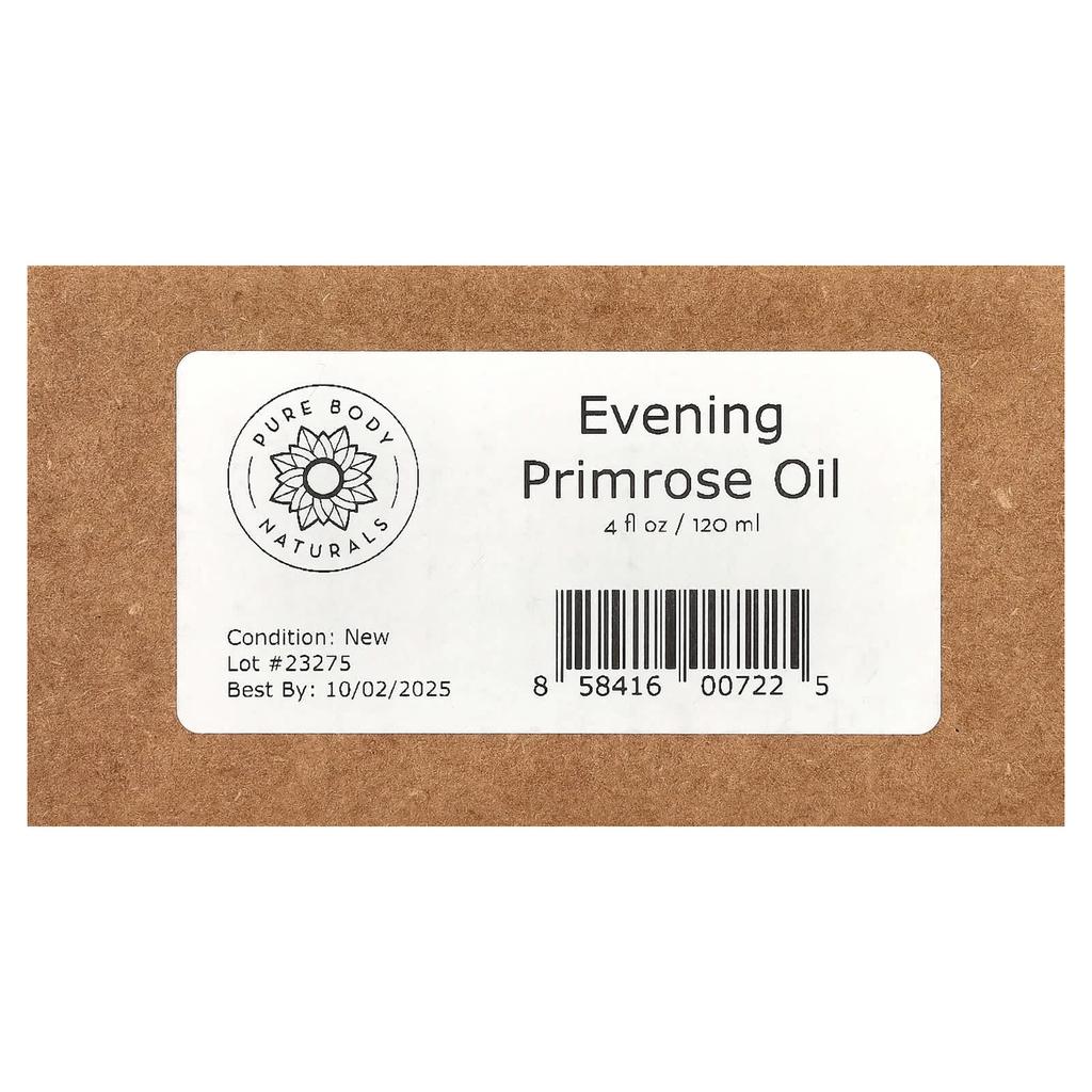 Pure Body Naturals Evening Primrose Oil, 4 Fl Oz (120 Ml)