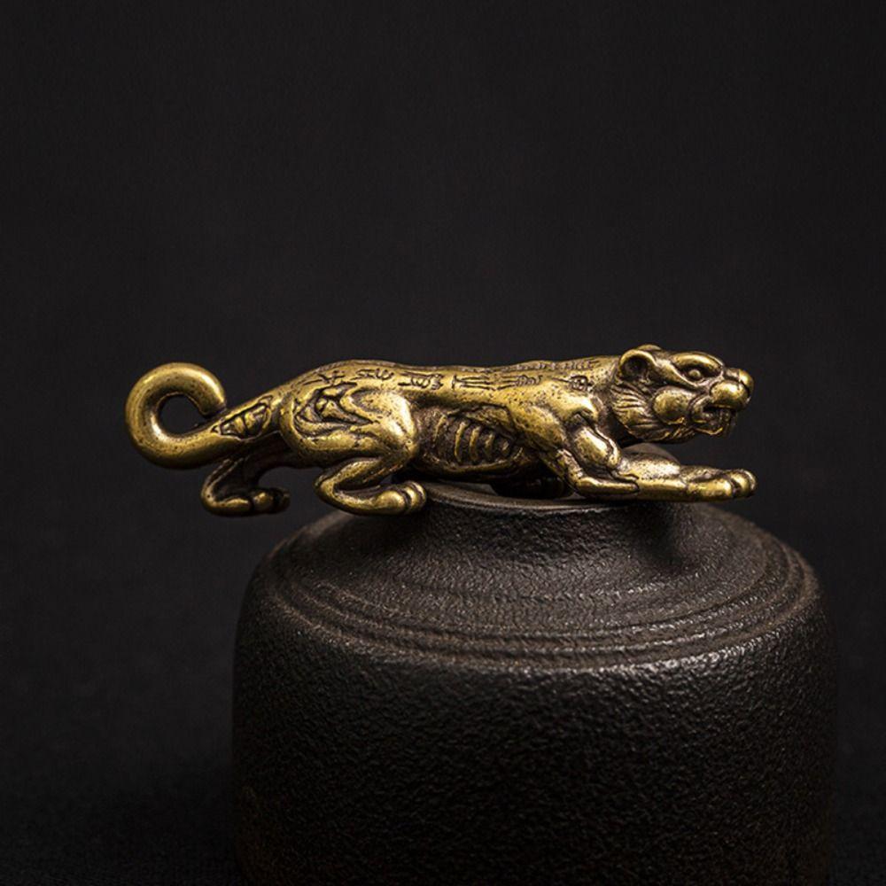 Металлическая латунная безделушка тигры брелок DIY подвески фигурки животных автомобильные брелоки тигр брелки