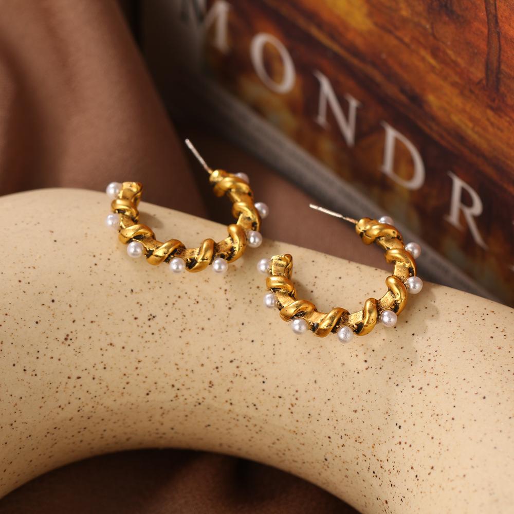 Простые и креативные ретро-круглые C-образные геометрические серьги, женские индивидуальные геометрические серьги для девочек