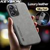 KEYSION Роскошный кожаный чехол для Realme C55, мягкий силиконовый + противоударный чехол из поликарбоната, задняя крышка для телефона OPPO A95 A94 A74 4G A53 A9 A5 2020
