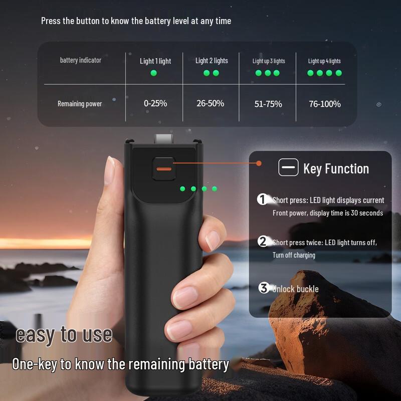 LKTOP Удлиненная рукоятка-аккумулятор 5000 мАч для DJI Pocket 3