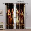 2pcs, Curtain Popular Chicken Theme Machine Washable Fabric (without Rod) Decorations Clearance Use for Room, Kitchen, Study,