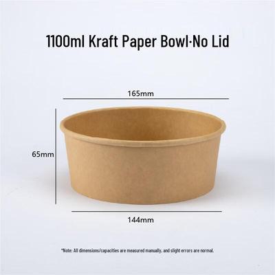 Одноразовые круглые контейнеры для еды на вынос из крафт-бумаги