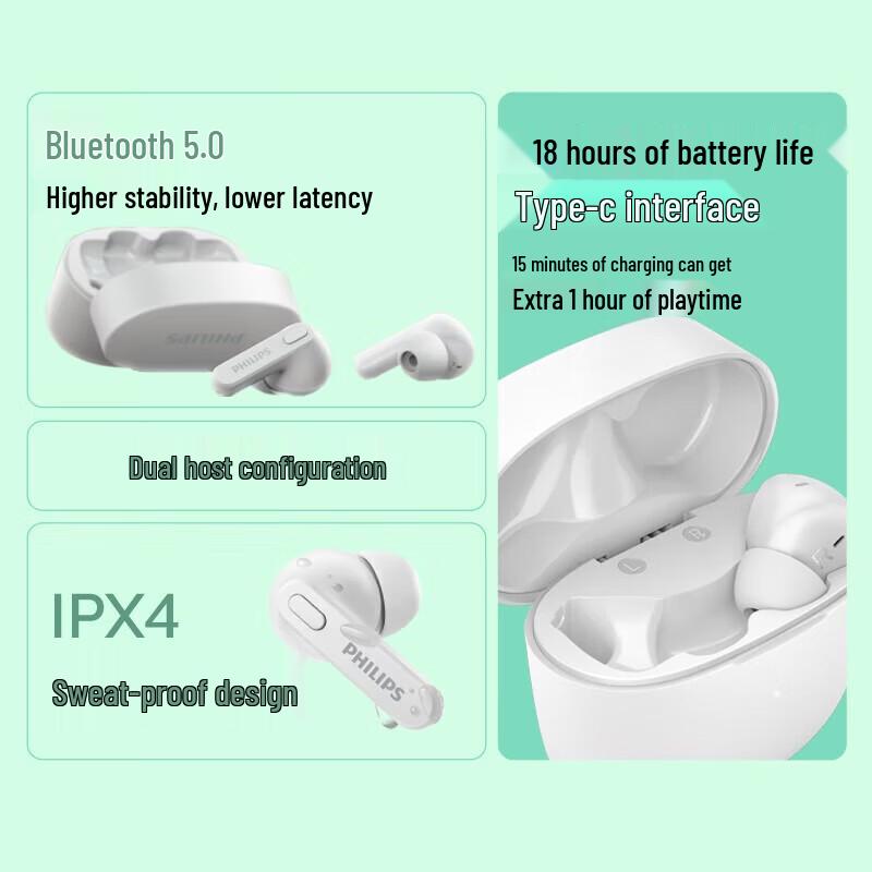 Philips TAT2206 True Wireless Bluetooth Earbuds