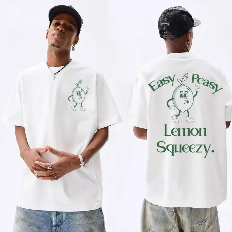 Easy Peasy Lemon Squeezy Meme T Shirt Unisex Funny Summer Pop Art T Shirts for Unisex Aesthetic Vintage Clothing Tshirt Streetwear
