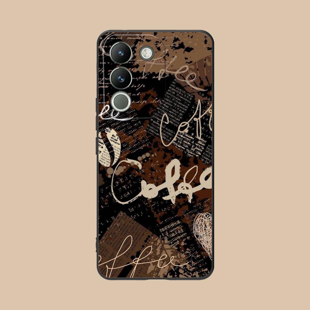 Матовый TPU чехол для мобильного телефона с рисунком кофейных зерен для VIVO V60 V50 V40 V30 V29 V27 V25 V23 Pro Lite 5G, цветная печать