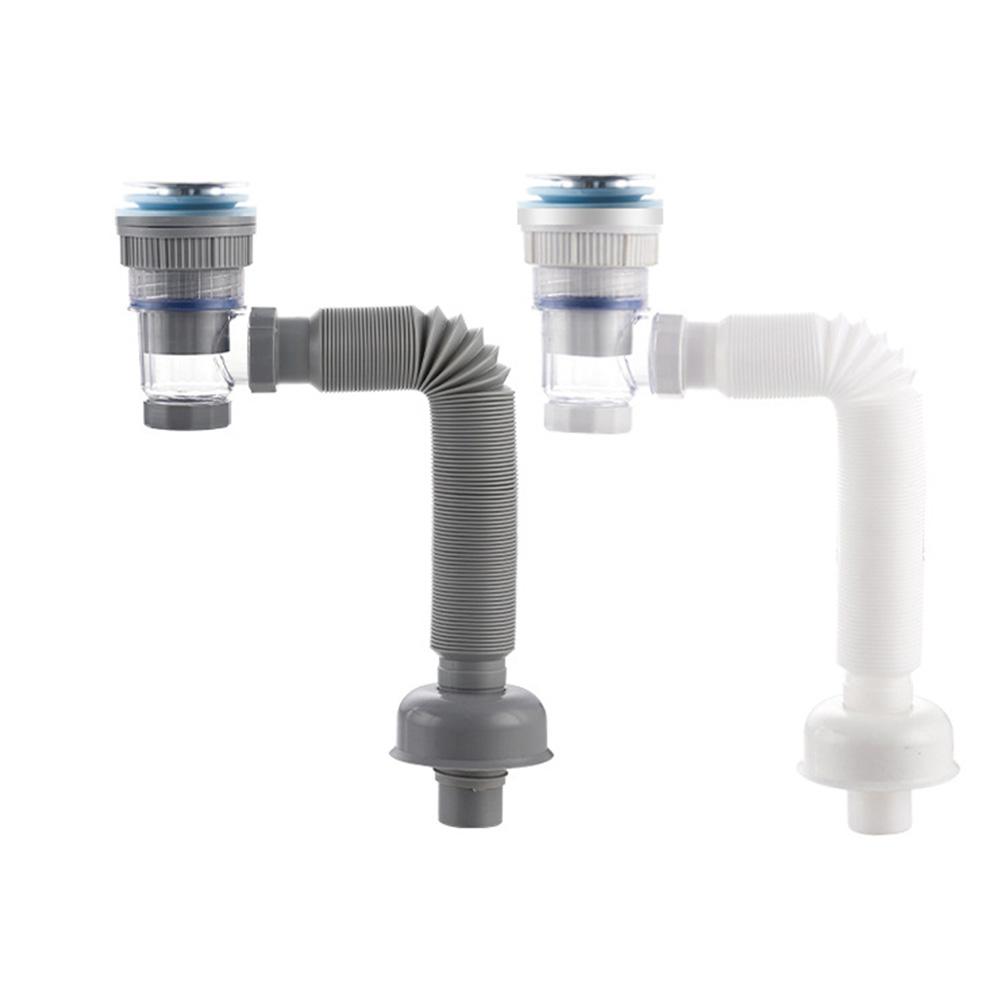 Bathroom Basin Drain Pipe Flexible Sink Plastic Drain Hose Kitchen Sink Drain Pipe Retractable Deodorant Sewer Drainage Hose