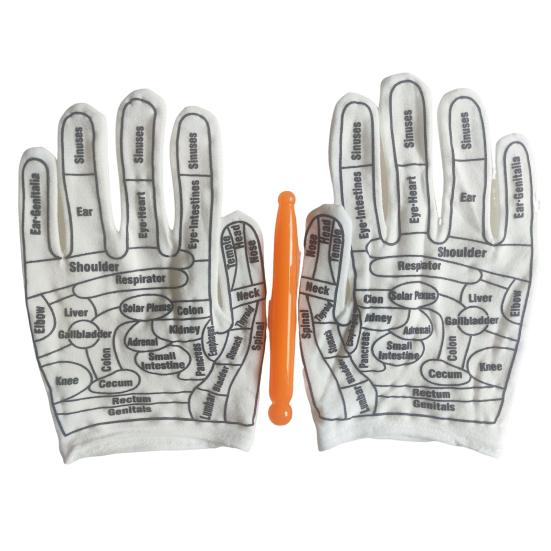 Acupuncture Gloves Set Reflexology Hand Massage Gloves with Acupressure Massage Wand Hand Care Tools Improve Health Relieve Fatigue Gift for Parents