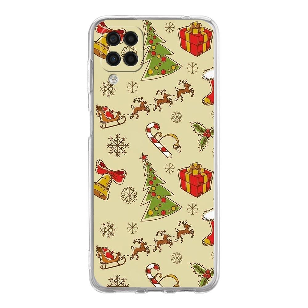 Чехол для телефона Samsung Galaxy A13 A33 A35 A55 A73 A53 A23 A51 A71 A21S A72 A31 A41 A05s A03S A15 A25 5G Cover Мультяшный Рождественский