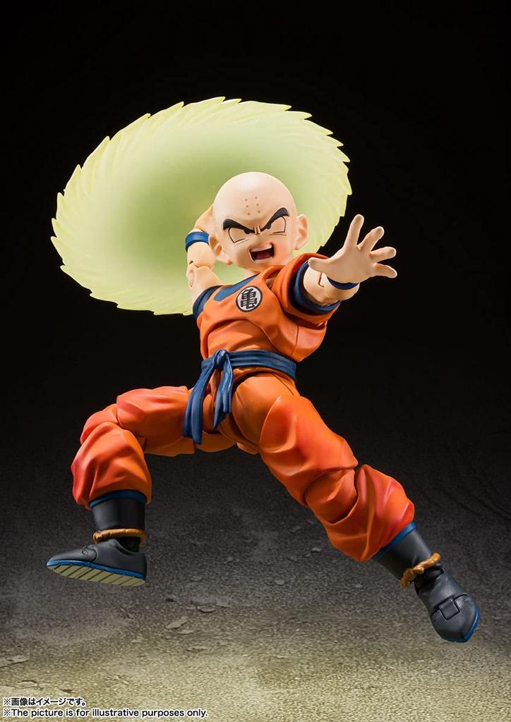 TAMASHII Dragon Ball Z Krillin Strongest Man 115mm PVC ABS Painted Movable Figure NATIONSS.H.Figuarts - Earthling's - Approx. &