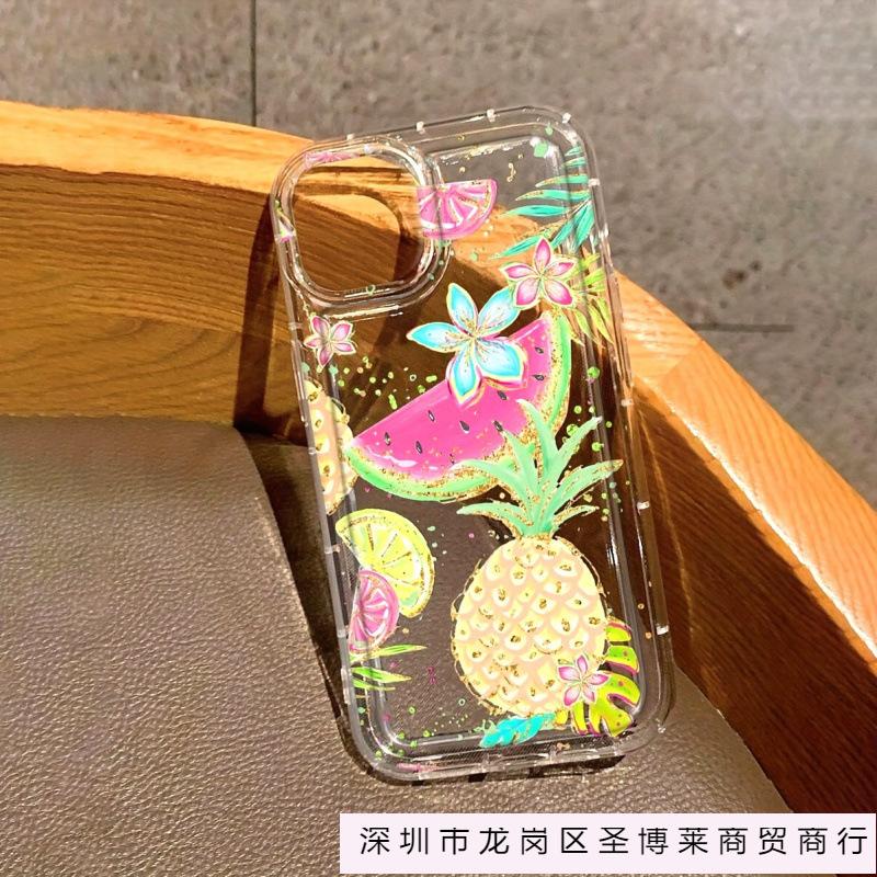 Летние фрукты подходят для чехла на мобильный телефон Apple 16plus iPhone16/15/14 с подушкой безопасности 12Pro прозрачный XSMAX