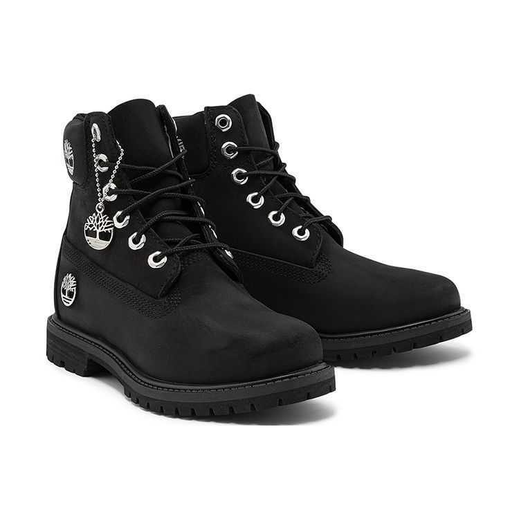 Timberland 6 дюймов повседневные водонепроницаемые ботинки средней высоты для женщин черные A5TYUW