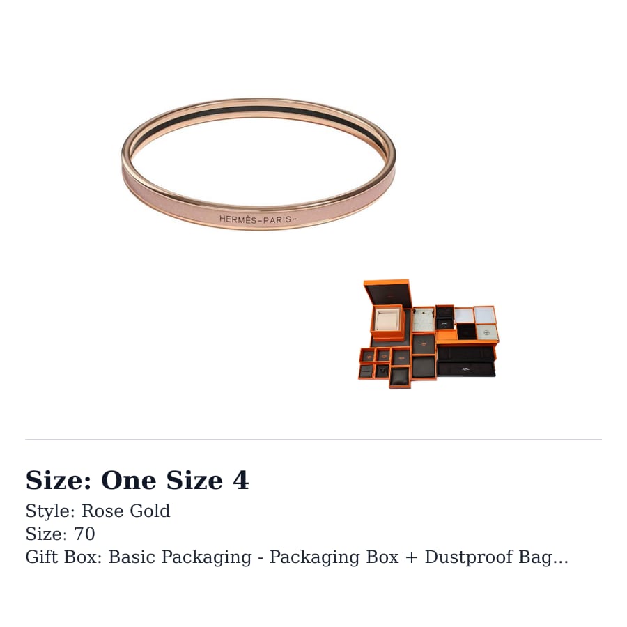 HERMES Enamel Bangles Women's Rose Gold H240016FOG3
